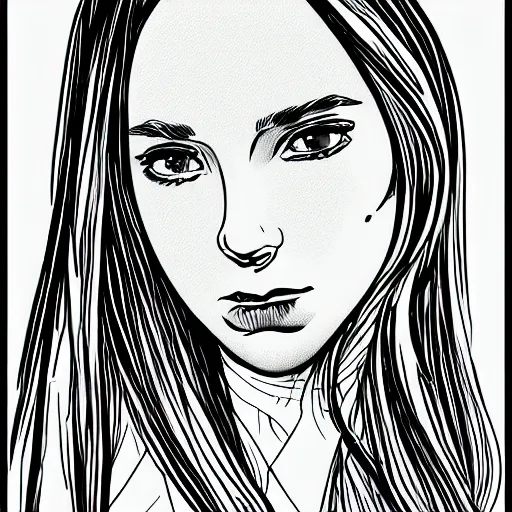 Image similar to female portrait one line art