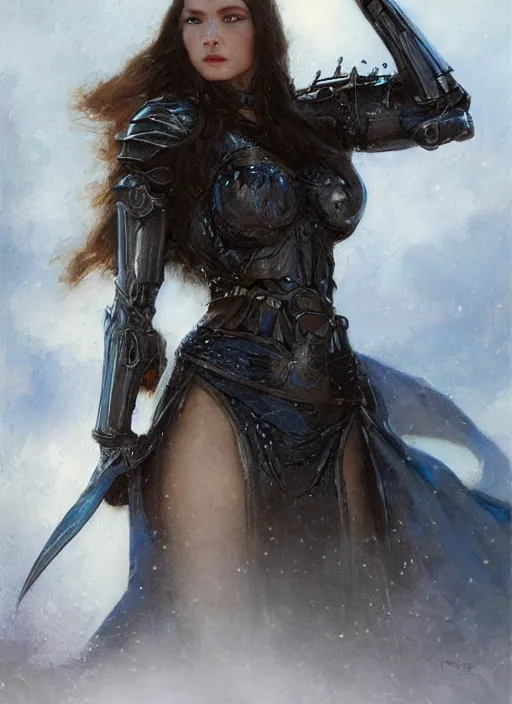 Prompt: beautiful blueeyed woman wearing simple black medieval armour, detailed by gaston bussiere, bayard wu, greg rutkowski, giger, maxim verehin, greg rutkowski, masterpiece, sharp focus, cinematic lightning