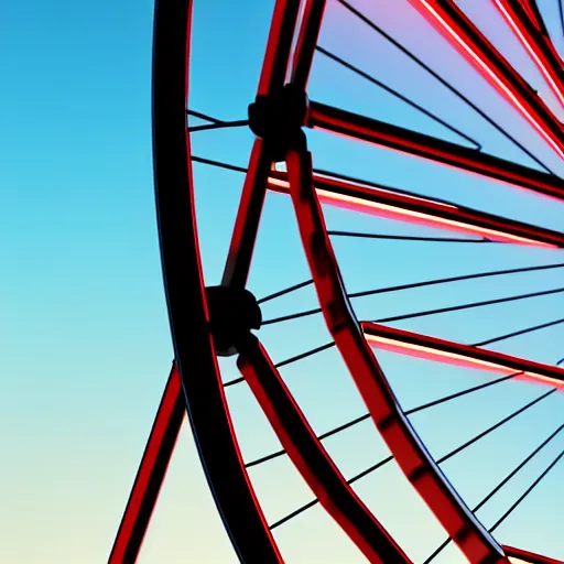 Image similar to a close - up shot of darth vader in a ferris wheel at golden hour, trending on unreal engine