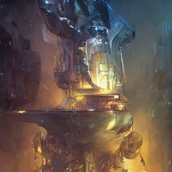 Image similar to award winning painting in the style of stephan martiniere and in the style of jean - claude mezieres