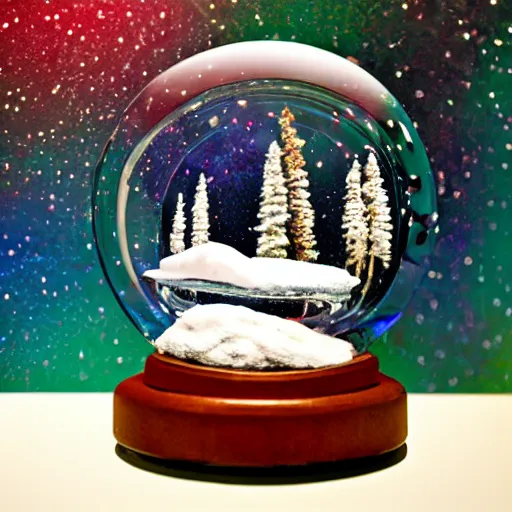 Prompt: Liminal space in outer space, Snowglobe