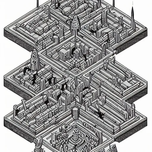 Image similar to the god of the church of the flying spaghetti monster, isometric, by dan mumford