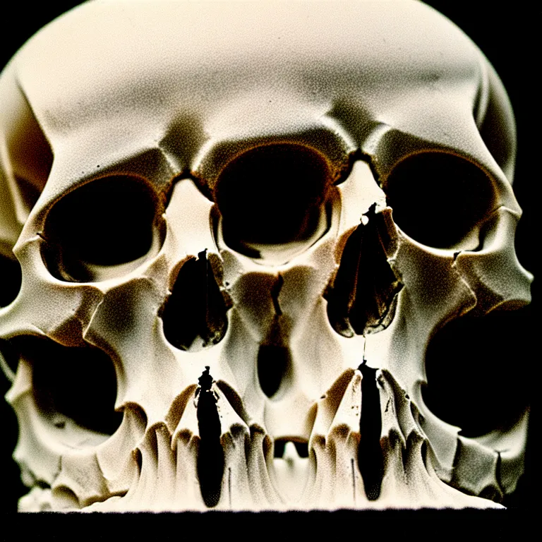 Image similar to centered rule of thirds 5 0 mm film still of a human skull