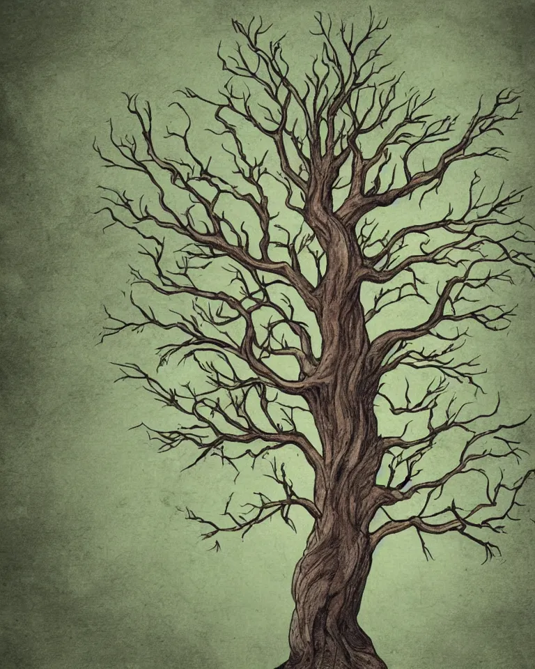 Prompt: A tree whose base is a wrist, its trunk is an arm, its branches are arms and fingers, its leaves are human heads and its flowers are human hair.