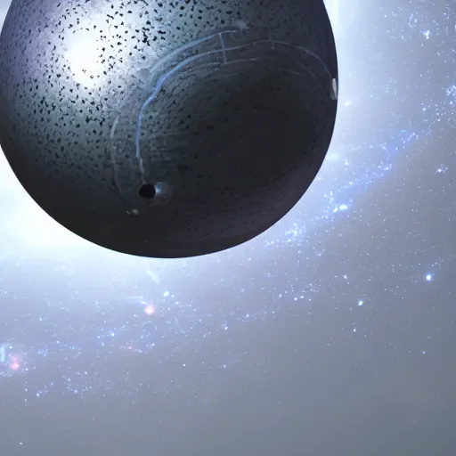 Image similar to planet sphere made of aluminium, galaxy, astronomical, raytracing, vray, 5 5 mm