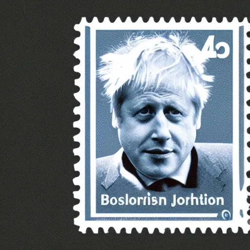 Image similar to boris johnson on a vintage mailing stamp