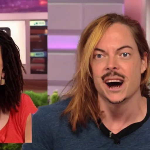 Prompt: erin hanson trying to explain that she's not egoraptor