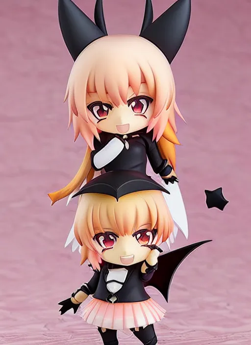 Prompt: nendoroid anime beautiful cute bat peach, fullbody, anime, nendoroid,