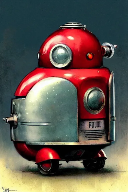 Image similar to ( ( ( ( ( 1 9 5 0 s retro future android robot fat robot mouse wagon. muted colors., ) ) ) ) ) by jean - baptiste monge,!!!!!!!!!!!!!!!!!!!!!!!!! chrome red