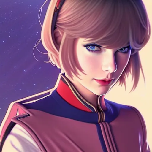 Prompt: taylor swift, starfleet officer, kyoto animation still, finely illustrated face, intricately detailed features, digital painting, makoto shinkai, painted by ilya kuvshinov and katsura masakazu and alphonse mucha and satoshi kon