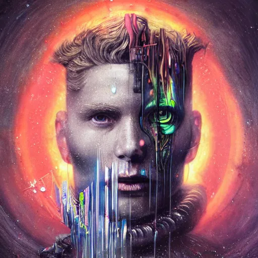 Prompt: dream portrait of Thor, cameras, melting ,8k,by tristan eaton,Stanley Artgermm,Tom Bagshaw,Greg Rutkowski,Carne Griffiths, Ayami Kojima, Beksinski, Giger,trending on DeviantArt,face enhance,hyper detailed,minimalist,cybernetic, android, blade runner,full of colour W 1024