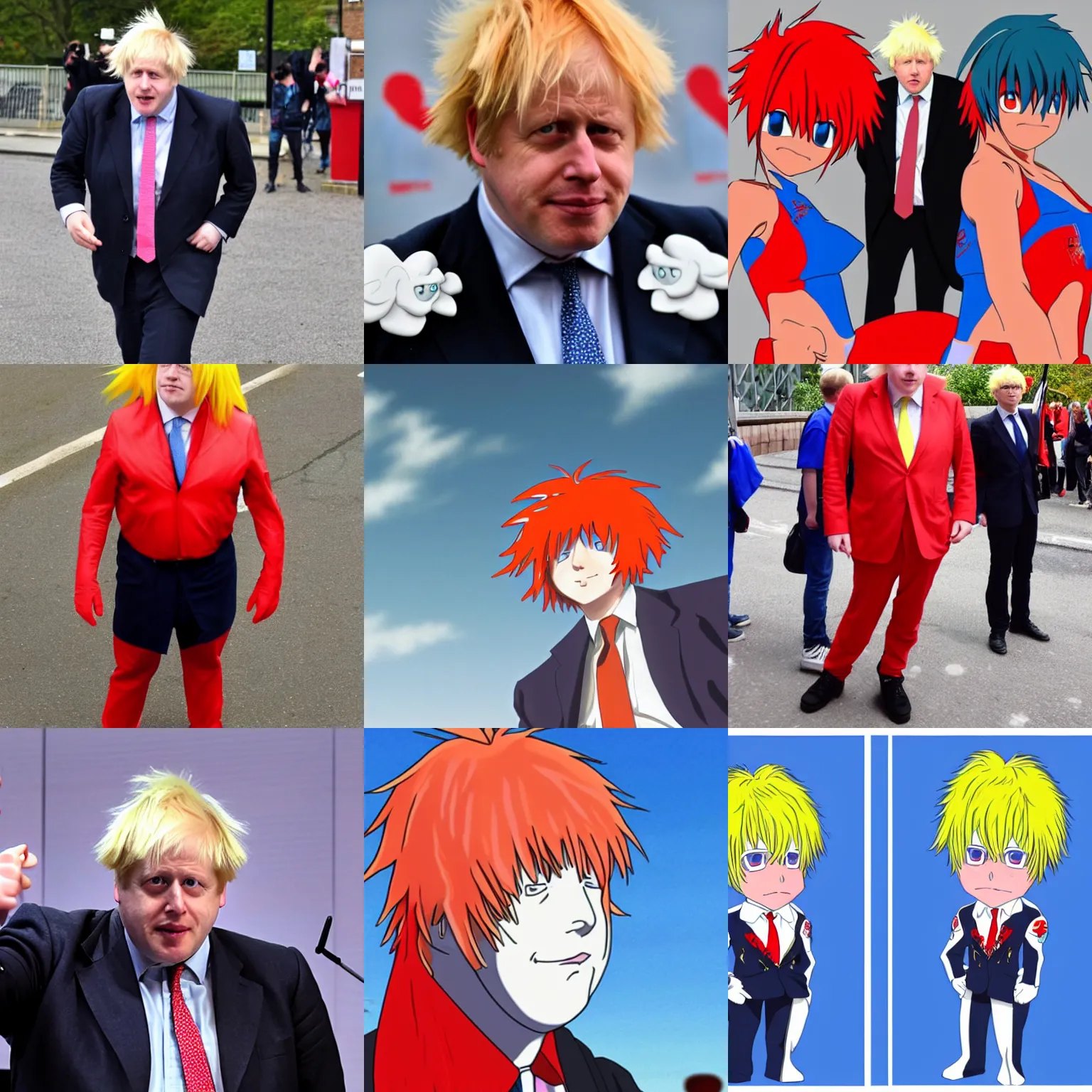 Prompt: boris johnson cosplaying as asuka langley from neon genesis evangelion, high quality, detailed, sigma 8 5 mm
