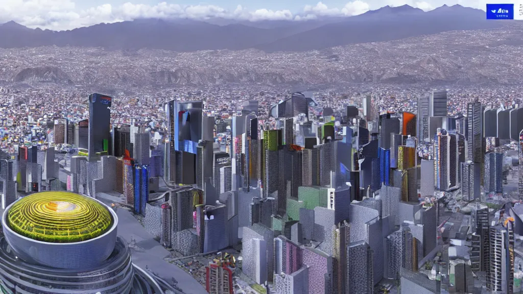 Image similar to Optimistic Nucleur filled vision of futuristic Quito, Ecuador; by Oswaldo Moncayo and Vincent Callebaut; Art Direction by James Cameron; 4K, 12K