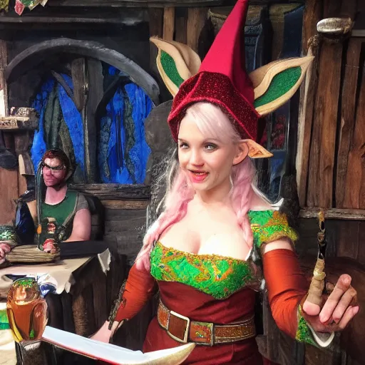 Prompt: elf bard in a tavern