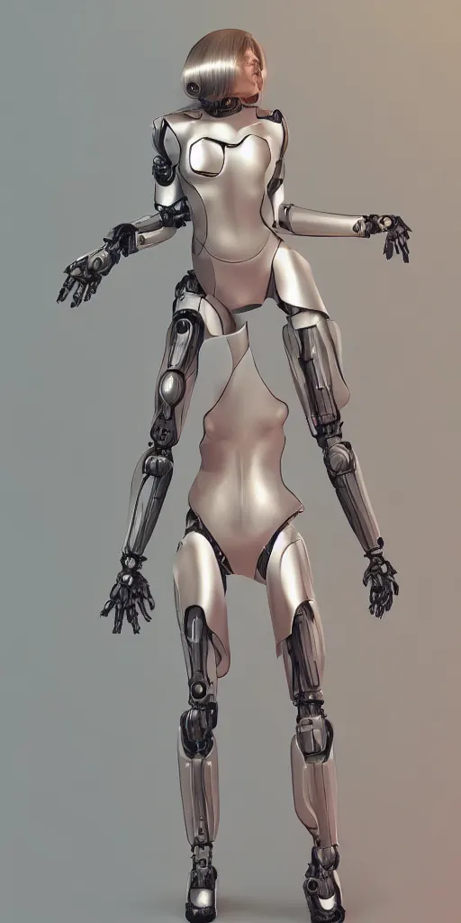 Prompt: beautiful girl with sci - fi fullbody suit, robotic body, by wlop, artstation contest winner