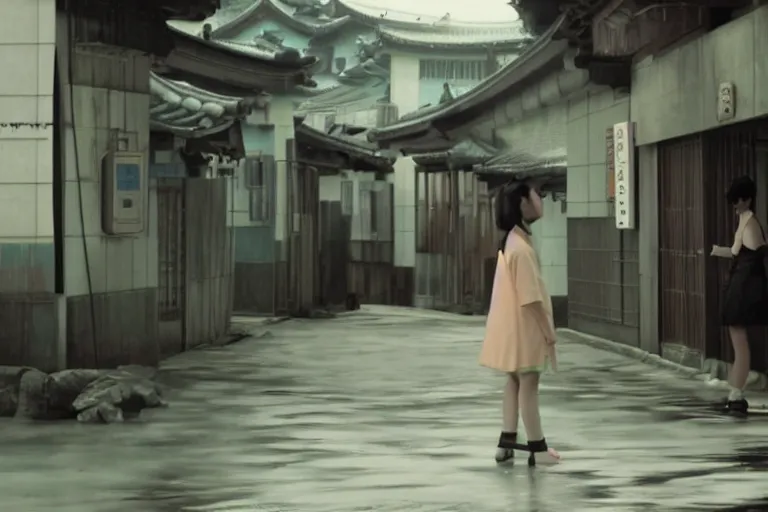 Prompt: korean film still from korean adaptation of Bakemonogatari (2009)