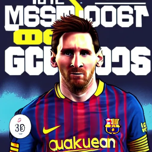 Image similar to Messi on the cover of GTA