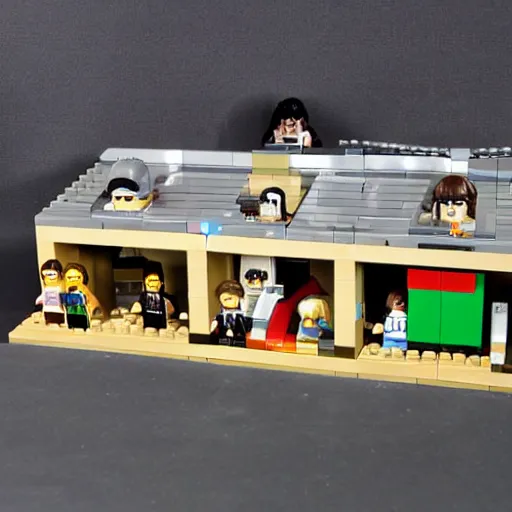 Prompt: 1 9 7 6 apple garage lego set with steve jobs and steve wozniak