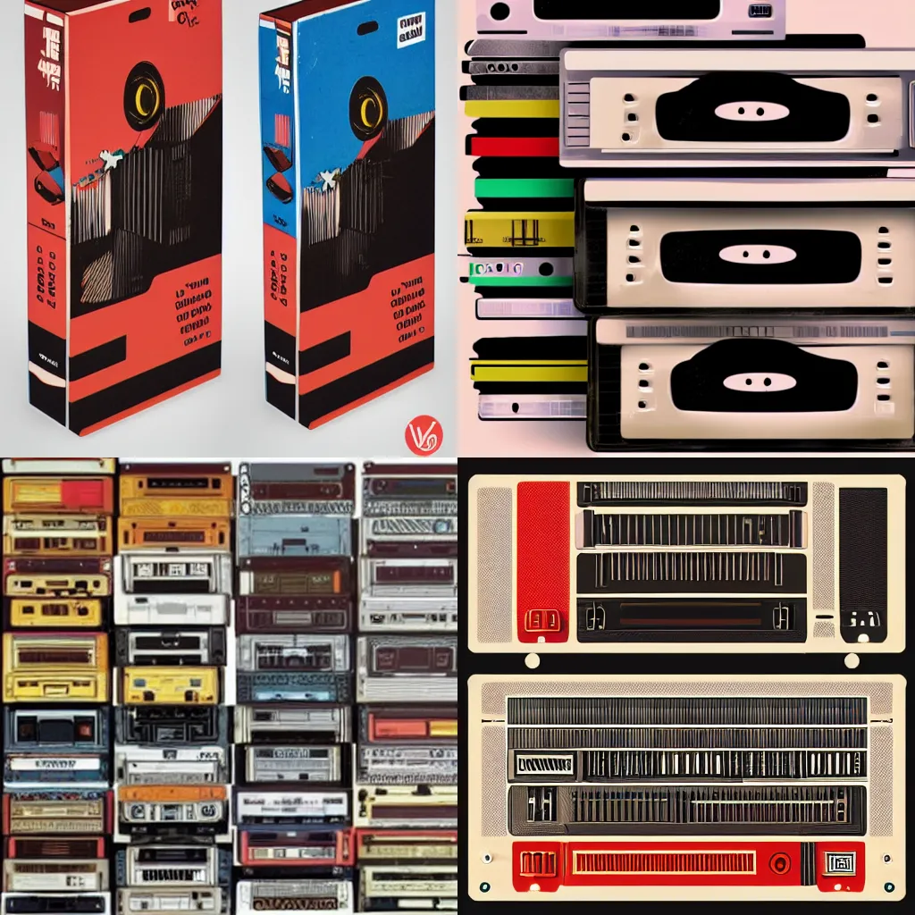 Prompt: retro vhs tape box designs