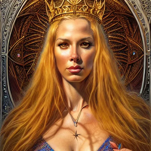 Prompt: highly detailed portrait of a majestic lioness queen in the form of a beautiful woman. d & d. art by donato giancola, arthur adams, anna dittmann, alberto vargas. trending on artstation, intricate details, energetic composition, golden ratio, concept art, illustration, elegant art, global illuminaition