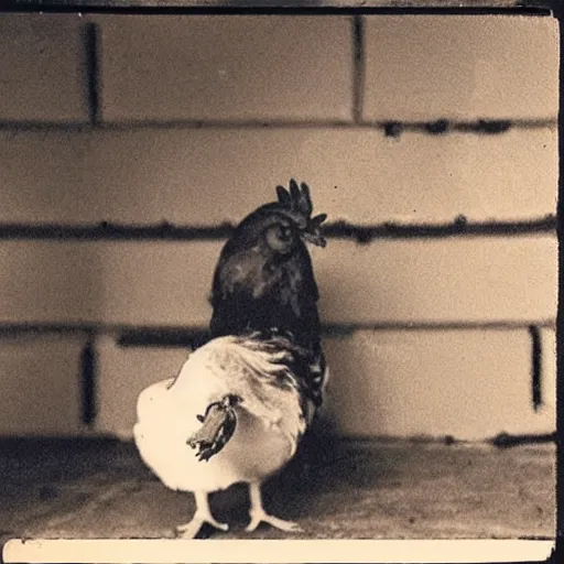 Image similar to chicken wearing as an inmate