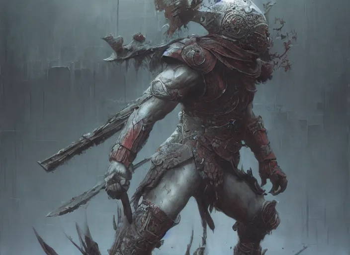 Image similar to warrior concept, beksinski, age of sigma art, ruan jia, dark soul armor concept