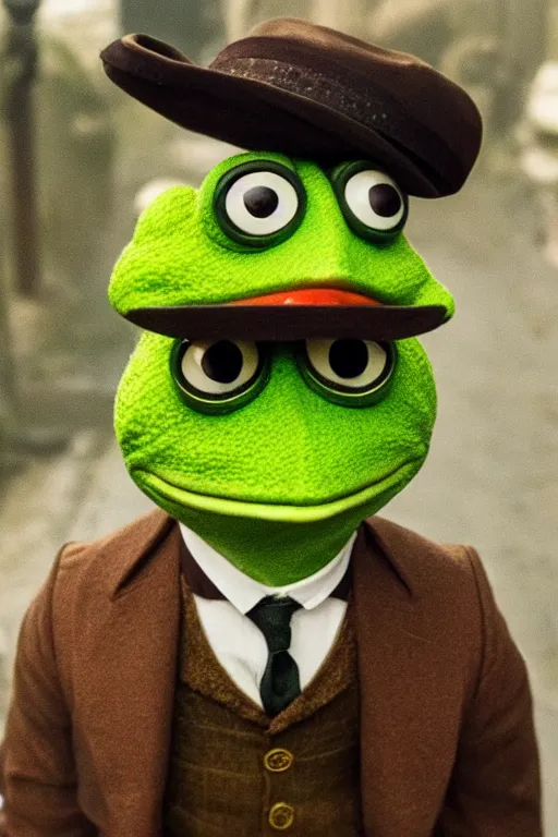 Prompt: Pepe the Frog as tomas shelbi from Peaky Blinders, 4k, 8k, HD