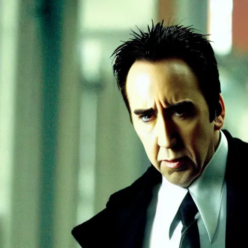 Image similar to Nicholas Cage as Neo