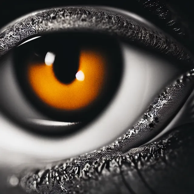 Image similar to a close up view of a eye, a macro photograph, featured on cg society, macro lens, ultra detailed, macro photography, atmospheric lighting, intricate, volumetric lighting, beautiful, sharp focus, in the art style of marc simonetti, bowater charlie and brom gerald, astrophotography