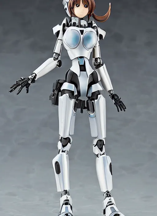 Image similar to Girl in mecha cyber Armor, portrait of the action figure of a girl, with bare legs，in the style of Kotobukiya ，anime figure