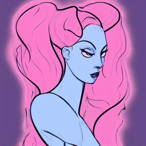 Image similar to real life persophone from lore olympus, digiral art