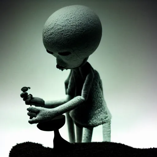 Prompt: the bad lucid dream, surrealistic detailed claymation art, dark, moody, foggy