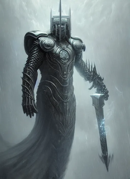 Image similar to masterpiece, nordic thor god of thunder concept art, intricate matte painting, doom, elegant, majestic, epic, art by h. r. giger, greg rutkowski, josan gonzalez, alexey egorov, biomechanical armor, lightning, electricity sparks, glowing eyes