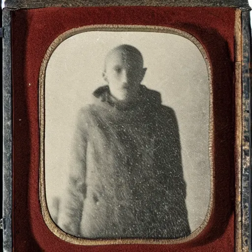 Image similar to Tintype photograph of primitive work of art, in the style of Marcel Duchamp, displayed in an ethnographic museum, archive material, anthropology, 1920s studio lighting.