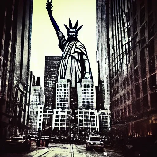 Image similar to a nyarlathotep manifested in newyork, beautiful photo, iphone 1 3, hyperealistic detailed photography, motion blur, grainy image