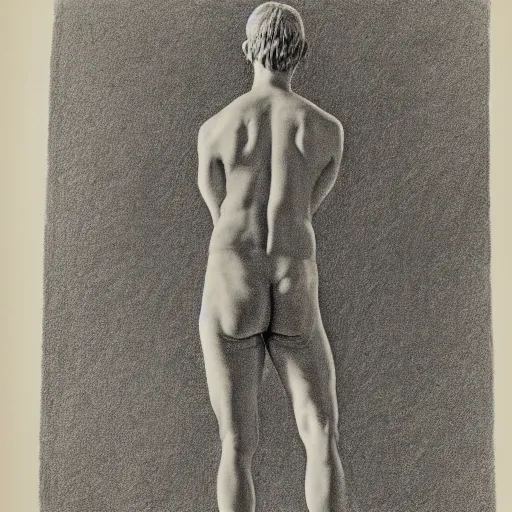 Image similar to a pencil study of a male body, berne hogarth, david hockney