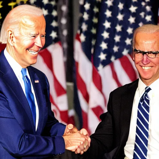 Prompt: joe biden shaking hands with the invisible man, photo