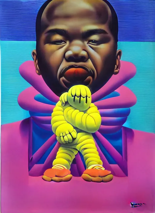 Prompt: hiphop cover by shusei nagaoka, kaws, david rudnick, airbrush on canvas, pastell colours, cell shaded, 8 k,