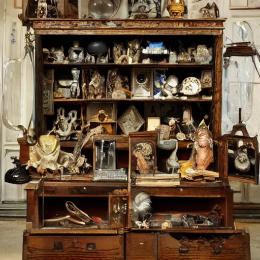 Prompt: cabinet of oddities and curiosities