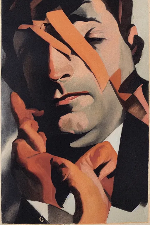 Image similar to portrait of jon hamm by leyendecker and tamara de lempicka at the french riviera 1 9 6 0