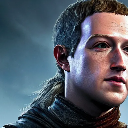 Image similar to Mark Zuckerberg in The Witcher 3