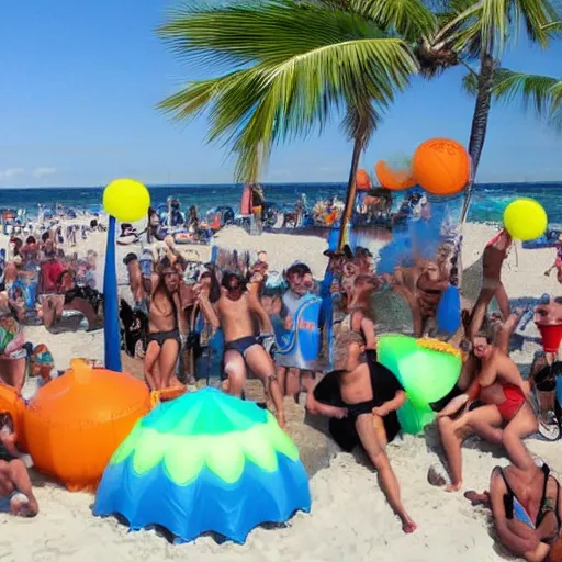 Image similar to Beach party with CO2 cannon