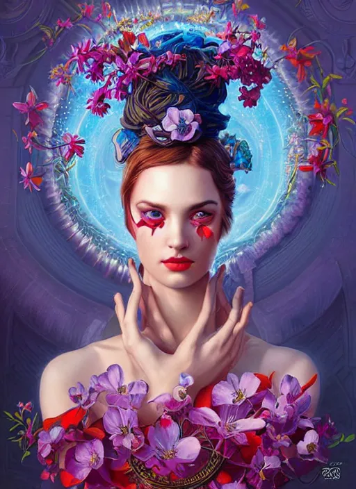 Image similar to the elemental goddess of spring, pixar style by tristan eaton, artgerm, tom bagshaw