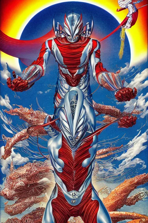 Prompt: ultraman, by yoichi hatakenaka, masamune shirow, josan gonzales and dan mumford, ayami kojima, takato yamamoto, barclay shaw, karol bak, yukito kishiro