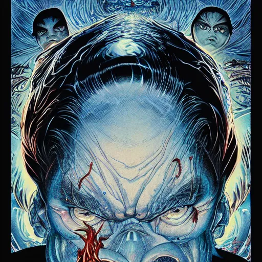 Prompt: portrait of crazy balrog, symmetrical, by yoichi hatakenaka, masamune shirow, josan gonzales and dan mumford, ayami kojima, takato yamamoto, barclay shaw, karol bak, yukito kishiro