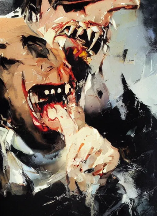 Image similar to tim allen screaming, painting by phil hale, fransico goya,'action lines '!!!, graphic style, visible brushstrokes, motion blur, blurry