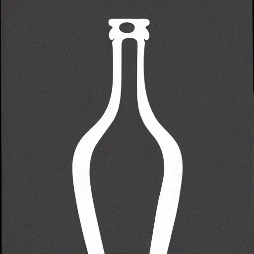 Prompt: clear glass bottle with the head of a snake shown on its center, white background, black and white coloring, in the style of a court sketch