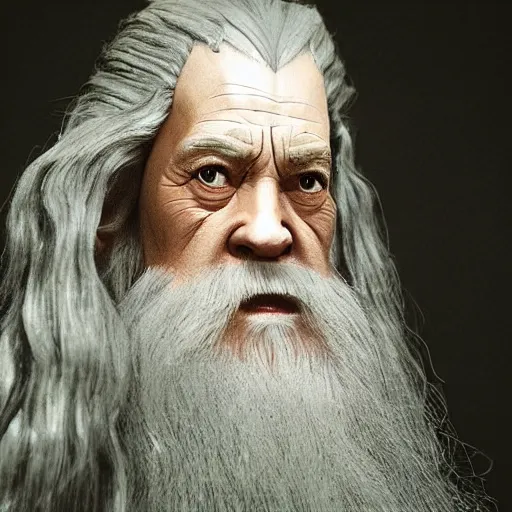 Prompt: a still from “ lord of the rings ” of a head and shoulders portrait of fei lung dressed like gandalf, photo by phil noto