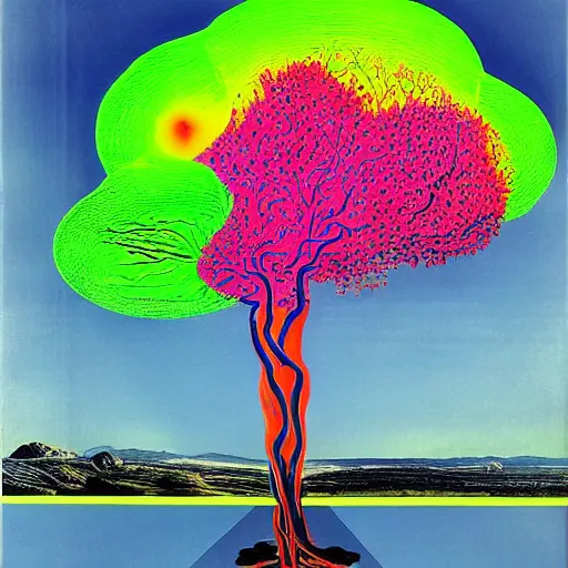 Prompt: a fluo tree by salvador dali