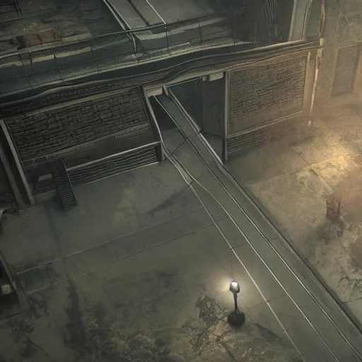 Image similar to playstation 5 screenshot of silent hill, overhead view, breathtaking